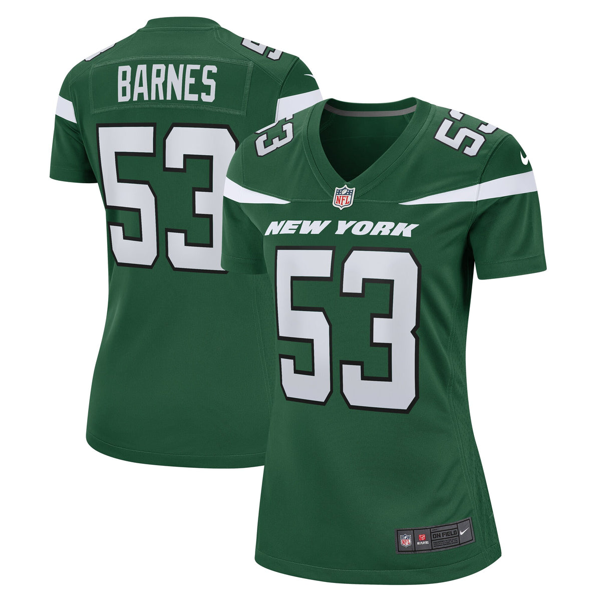 Zaire Barnes New York Jets Nike Women's Game Jersey Gotham Green