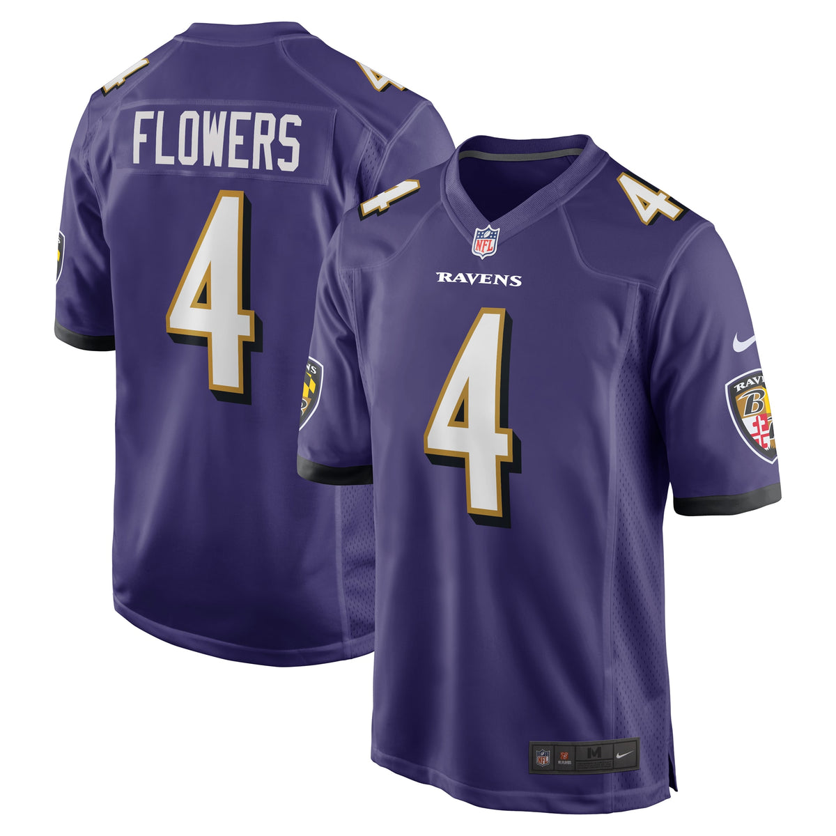 Zay Flowers Baltimore Ravens Nike 2023 NFL Draft First Round Pick Game Jersey Purple