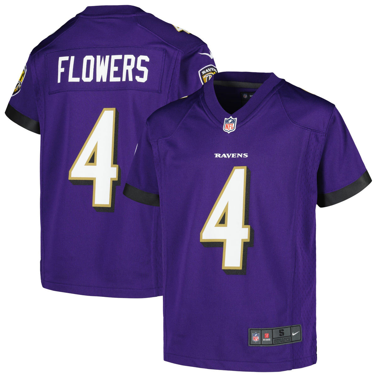 Zay Flowers Baltimore Ravens Nike Youth Game Jersey Purple