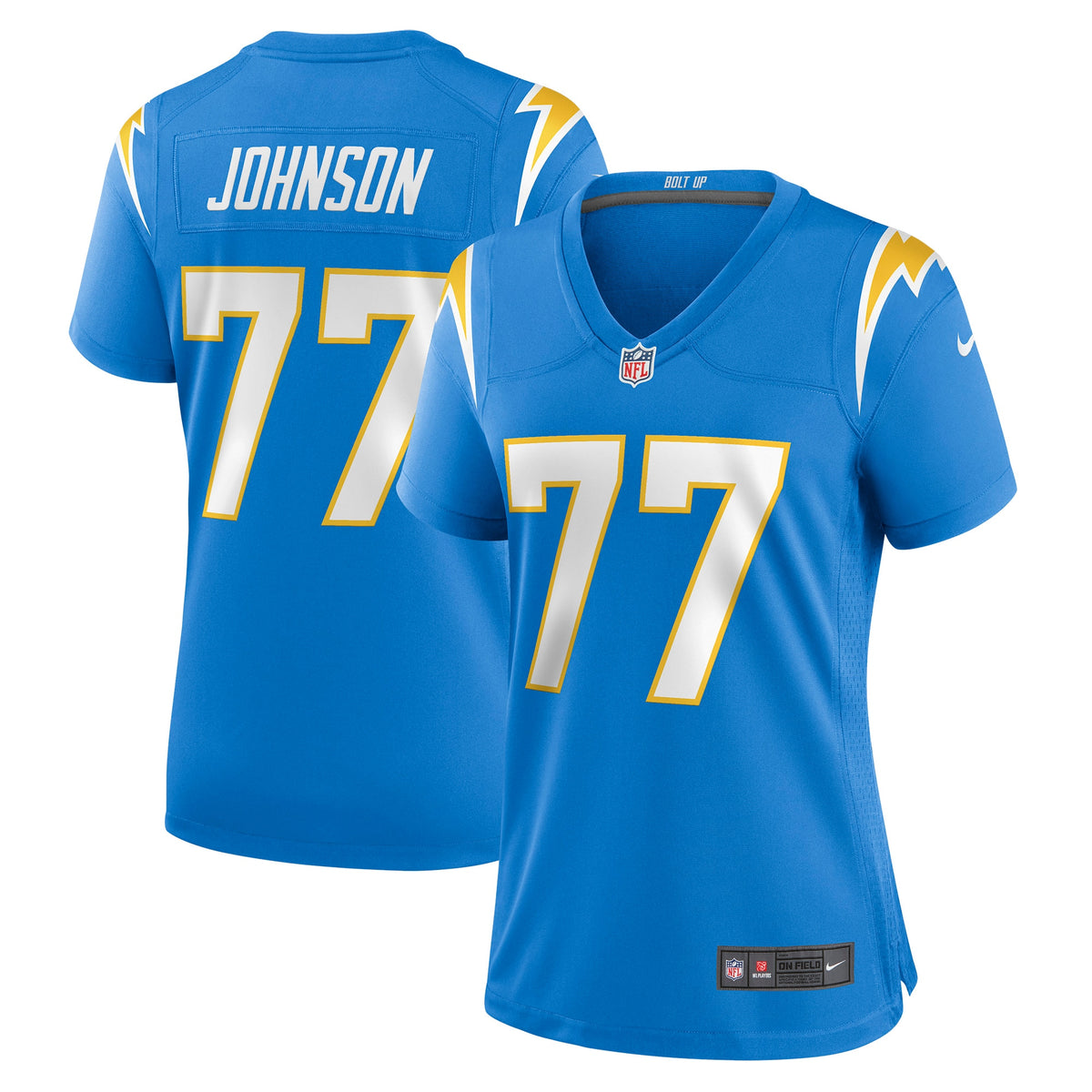 Zion Johnson Los Angeles Chargers Nike Women's Player Game Jersey Powder Blue