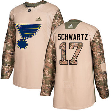 Adidas Blues 17 Jaden Schwartz Camo Authentic 2017 Veterans Day Stitched Nhl Jersey