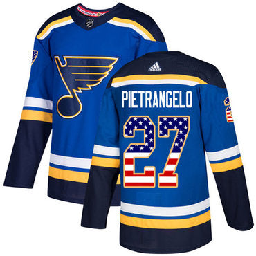 Adidas Blues 27 Alex Pietrangelo Blue Home Authentic Usa Flag Stitched Nhl Jersey