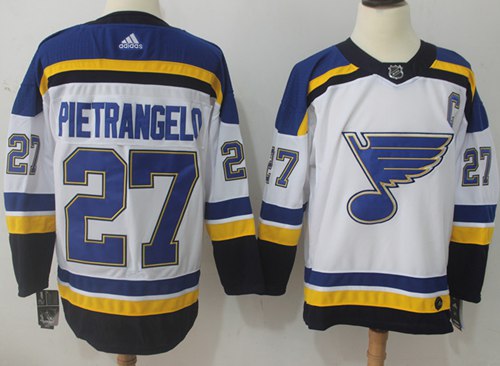 Adidas Blues 27 Alex Pietrangelo White Road Authentic Stitched Nhl Jersey