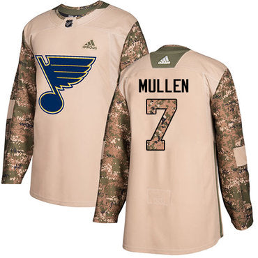 Adidas Blues 7 Joe Mullen Camo Authentic 2017 Veterans Day Stitched Nhl Jersey