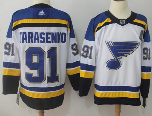 Adidas Blues 91 Vladimir Tarasenko White Road Authentic Stitched Nhl Jersey