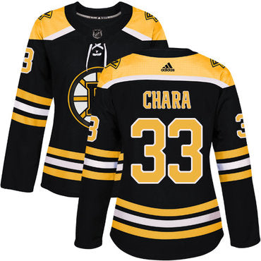 Adidas Boston Bruins 33 Zdeno Chara Black Home Authentic Womens Stitched Nhl Jersey