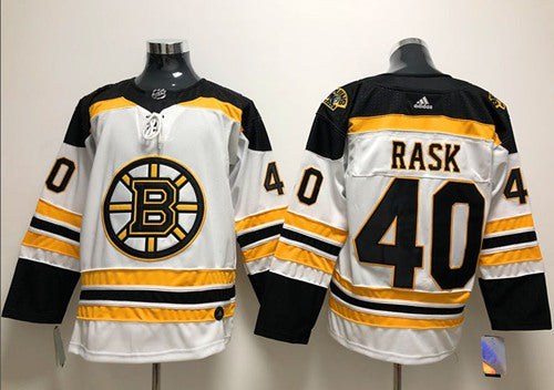 Adidas Boston Bruins 40 Tuukka Rask White Road Authentic Stitched Nhl Jersey