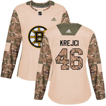 Adidas Boston Bruins 46 David Krejci Camo Authentic 2017 Veterans Day Womens Stitched Nhl Jersey