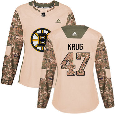 Adidas Boston Bruins 47 Torey Krug Camo Authentic 2017 Veterans Day Womens Stitched Nhl Jersey