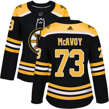 Adidas Boston Bruins 73 Charlie Mcavoy Black Home Authentic Womens Stitched Nhl Jersey