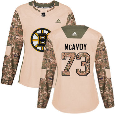 Adidas Boston Bruins 73 Charlie Mcavoy Camo Authentic 2017 Veterans Day Womens Stitched Nhl Jersey