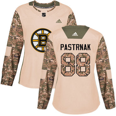 Adidas Boston Bruins 88 David Pastrnak Camo Authentic 2017 Veterans Day Womens Stitched Nhl Jersey