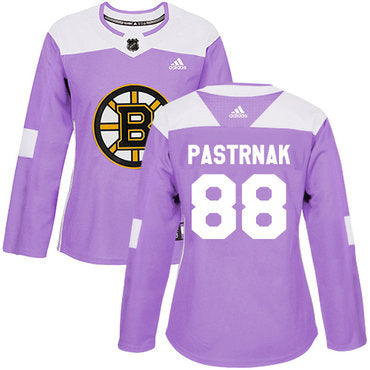 Adidas Boston Bruins 88 David Pastrnak Purple Authentic Fights Cancer Womens Stitched Nhl Jersey