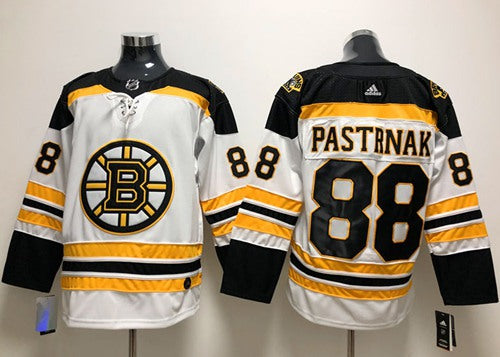 Adidas Boston Bruins 88 David Pastrnak White Road Authentic Stitched Nhl Jersey
