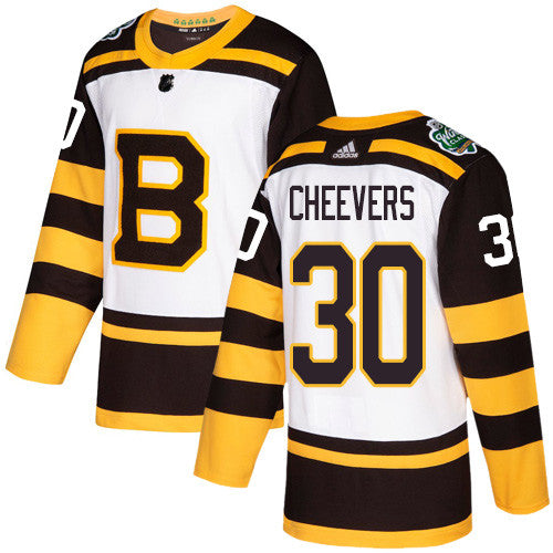 Adidas Bruins 30 Gerry Cheevers White Authentic 2019 Winter Classic Stitched Nhl Jersey