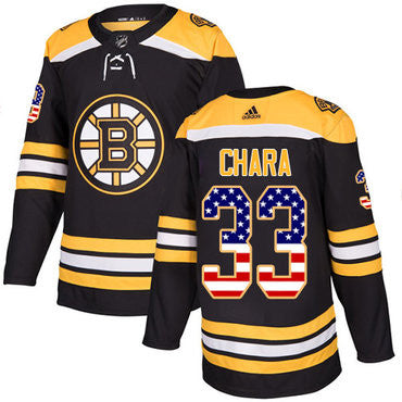 Adidas Bruins 33 Zdeno Chara Black Home Authentic Usa Flag Stitched Nhl Jersey