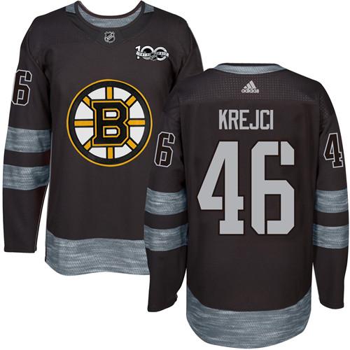 Adidas Bruins 46 David Krejci Black 1917 2017 100th Anniversary Stitched Nhl Jersey