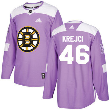 Adidas Bruins 46 David Krejci Purple Authentic Fights Cancer Stitched Nhl Jersey