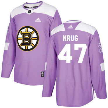 Adidas Bruins 47 Torey Krug Purple Authentic Fights Cancer Stitched Nhl Jersey