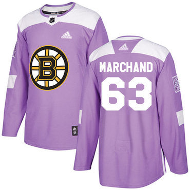 Adidas Bruins 63 Brad Marchand Purple Authentic Fights Cancer Stitched Nhl Jersey