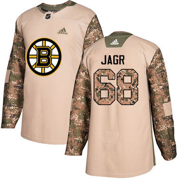 Adidas Bruins 68 Jaromir Jagr Camo Authentic 2017 Veterans Day Stitched Nhl Jersey