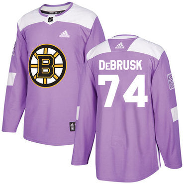 Adidas Bruins 74 Jake Debrusk Purple Authentic Fights Cancer Stitched Nhl Jersey