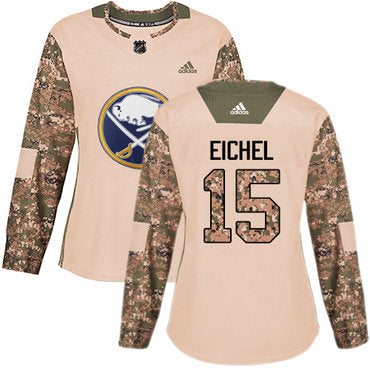 Adidas Buffalo Sabres 15 Jack Eichel Camo Authentic 2017 Veterans Day Womens Stitched Nhl Jersey