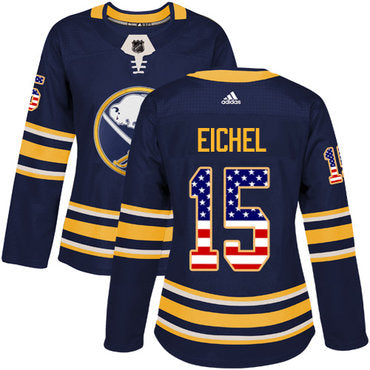 Adidas Buffalo Sabres 15 Jack Eichel Navy Blue Home Authentic Usa Flag Womens Stitched Nhl Jersey