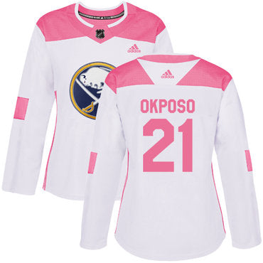 Adidas Buffalo Sabres 21 Kyle Okposo White Pink Authentic Fashion Womens Stitched Nhl Jersey