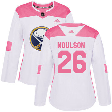 Adidas Buffalo Sabres 26 Matt Moulson White Pink Authentic Fashion Womens Stitched Nhl Jersey