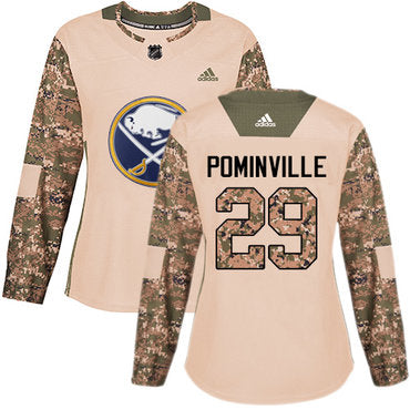Adidas Buffalo Sabres 29 Jason Pominville Camo Authentic 2017 Veterans Day Womens Stitched Nhl Jersey