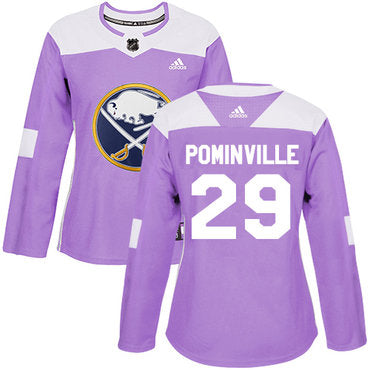 Adidas Buffalo Sabres 29 Jason Pominville Purple Authentic Fights Cancer Womens Stitched Nhl Jersey