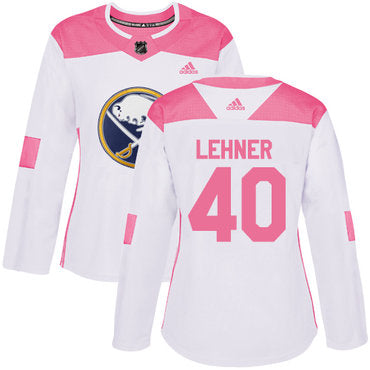 Adidas Buffalo Sabres 40 Robin Lehner White Pink Authentic Fashion Womens Stitched Nhl Jersey