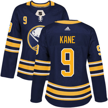 Adidas Buffalo Sabres 9 Evander Kane Navy Blue Home Authentic Womens Stitched Nhl Jersey