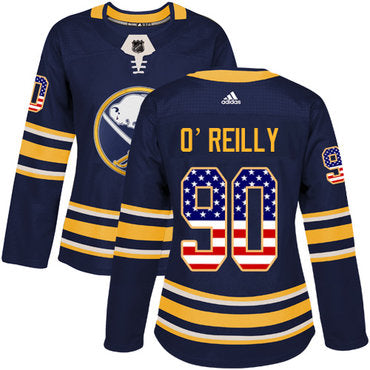 Adidas Buffalo Sabres 90 Ryan Oreilly Navy Blue Home Authentic Usa Flag Womens Stitched Nhl Jersey