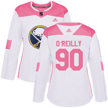 Adidas Buffalo Sabres 90 Ryan Oreilly White Pink Authentic Fashion Womens Stitched Nhl Jersey
