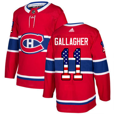 Adidas Canadiens 11 Brendan Gallagher Red Home Authentic Usa Flag Stitched Nhl Jersey