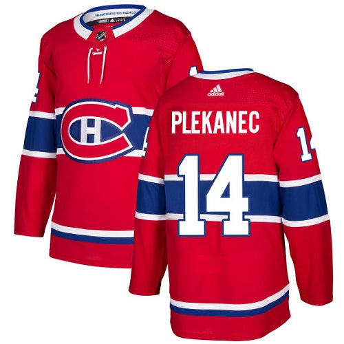 Adidas Canadiens 14 Tomas Plekanec Red Home Authentic Stitched Nhl Jersey