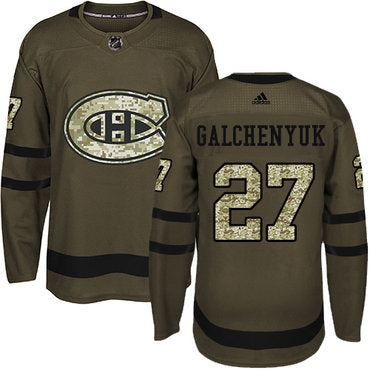 Adidas Canadiens 27 Alex Galchenyuk Green Salute To Service Stitched Nhl Jersey