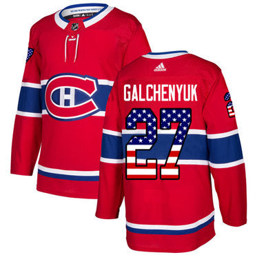Adidas Canadiens 27 Alex Galchenyuk Red Home Authentic Usa Flag Stitched Nhl Jersey