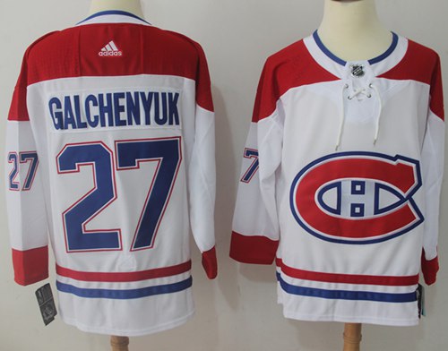 Adidas Canadiens 27 Alex Galchenyuk White Road Authentic Stitched Nhl Jersey