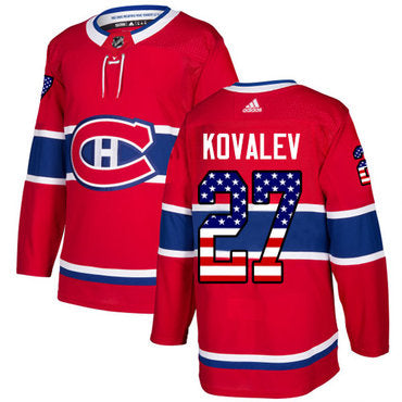 Adidas Canadiens 27 Alexei Kovalev Red Home Authentic Usa Flag Stitched Nhl Jersey