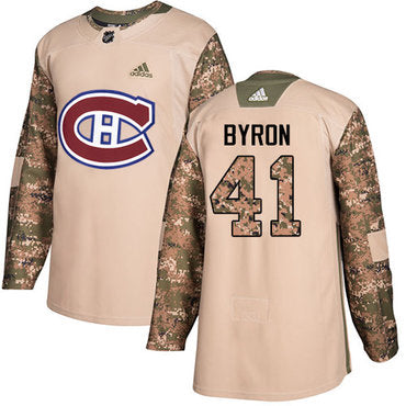 Adidas Canadiens 41 Paul Byron Camo Authentic 2017 Veterans Day Stitched Nhl Jersey