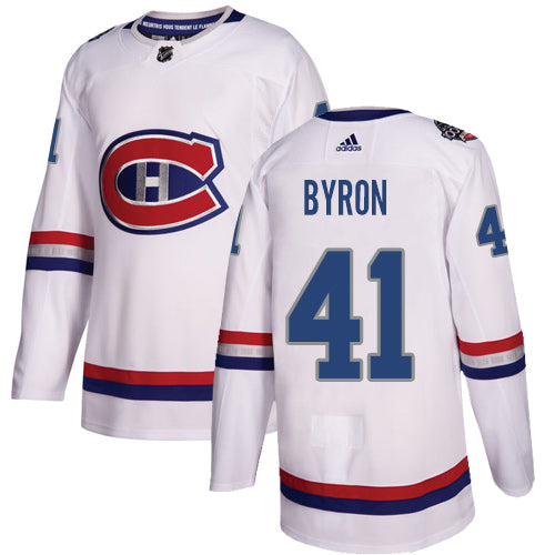 Adidas Canadiens 41 Paul Byron White Authentic 2017 100 Classic Stitched Nhl Jersey