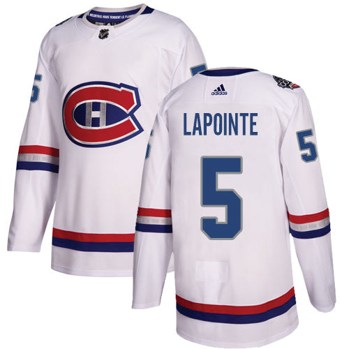 Adidas Canadiens 5 Guy Lapointe White Authentic 2017 100 Classic Stitched Nhl Jersey