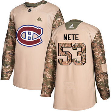 Adidas Canadiens 53 Victor Mete Camo Authentic 2017 Veterans Day Stitched Nhl Jersey