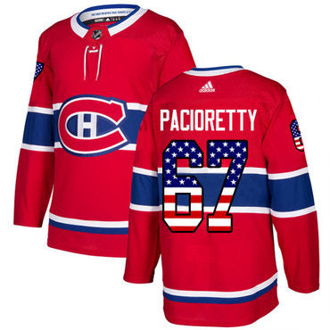 Adidas Canadiens 67 Max Pacioretty Red Home Authentic Usa Flag Stitched Nhl Jersey