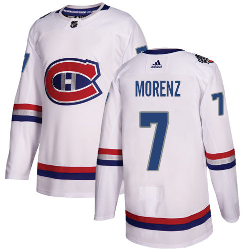 Adidas Canadiens 7 Howie Morenz White Authentic 2017 100 Classic Stitched Nhl Jersey