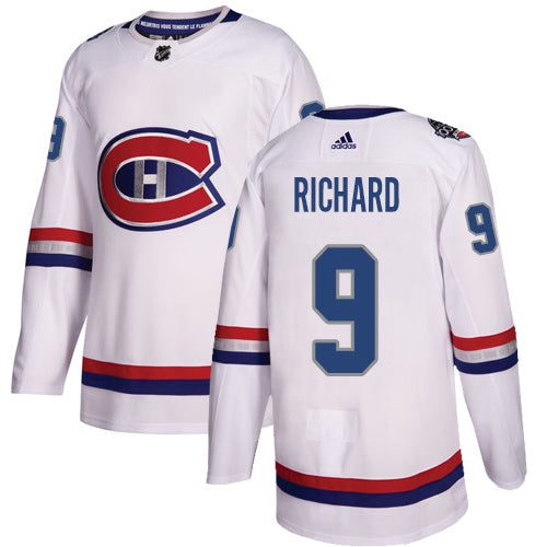 Adidas Canadiens 9 Maurice Richard White Authentic 2017 100 Classic Stitched Nhl Jersey