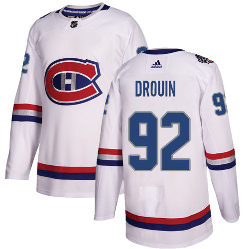 Adidas Canadiens 92 Jonathan Drouin White Authentic 2017 100 Classic Stitched Nhl Jersey